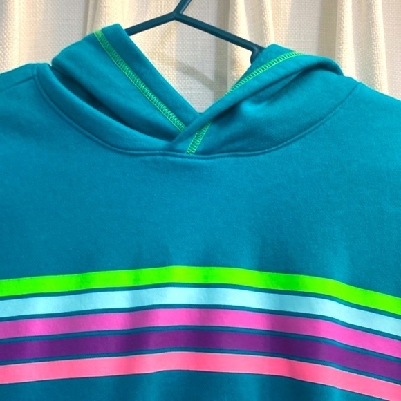 NWOT Girl’s Land’s End Cotton & Polyester Striped Active Hoody Size M (10-12) - Picture 3 of 8